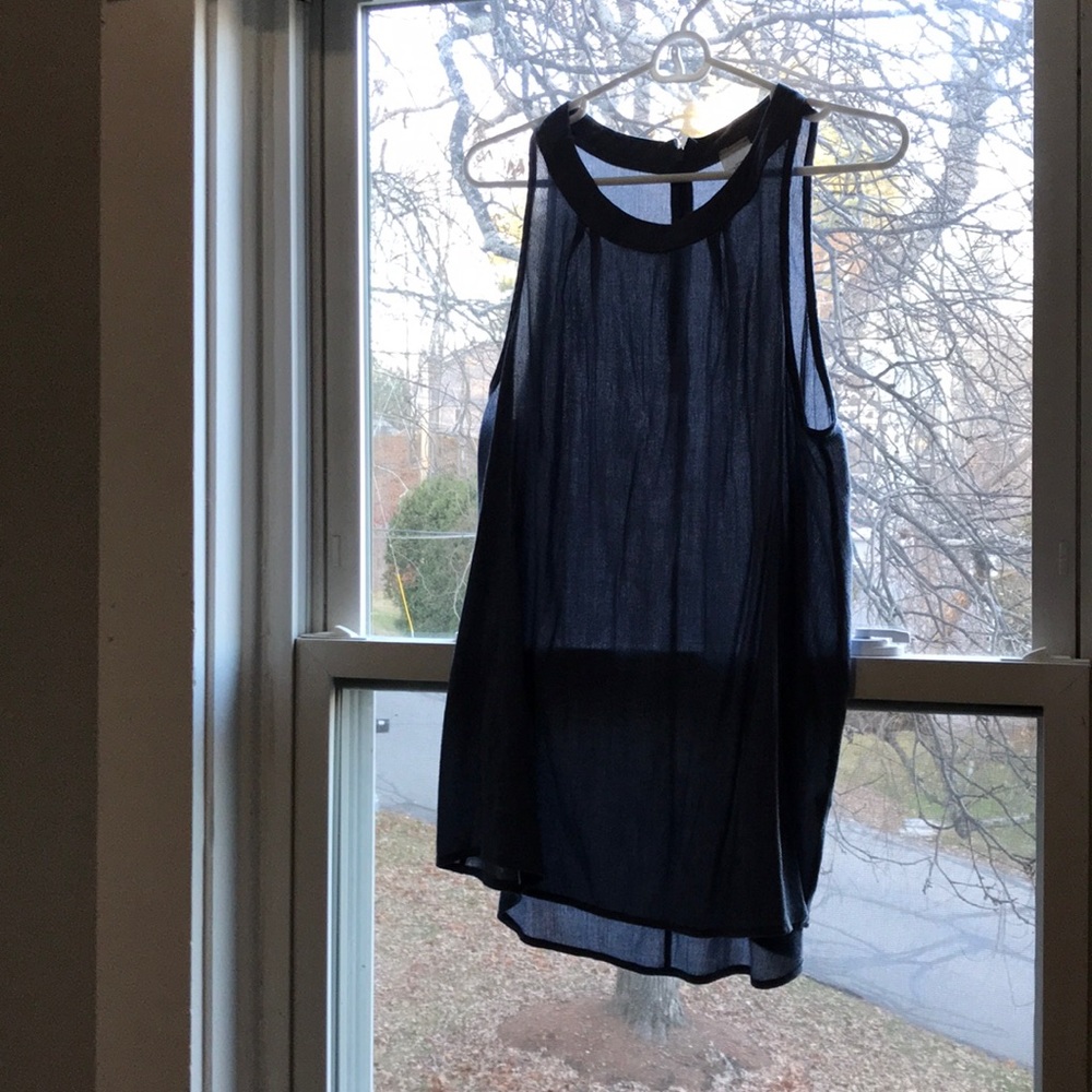Blue High neck blouse